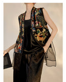 Silk Maleah Exquisite Embroidery Qipao Cheongsam Vest Top