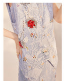 Silk Aliya Fine Embroidery Qipao Cheongsam Two Piece