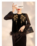 Silk Kinslee Elegant Embroidery Qipao Cheongsam Two Piece