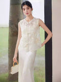 Joyce Timeless Embroidery Qipao Cheongsam Two Piece