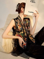 Silk Maleah Exquisite Embroidery Qipao Cheongsam Vest Top